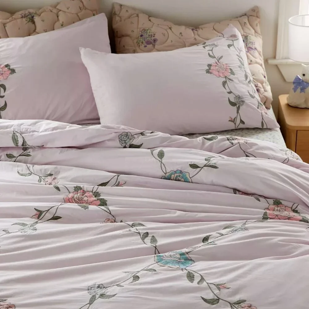Urban Outfitters Home Secret Garden Embroidered Duvet Cover